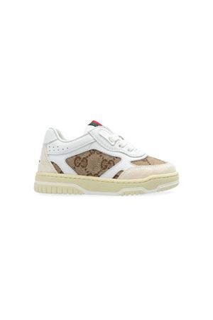 sneakers in pelle bianco GUCCI KIDS | 795814AADOW9555